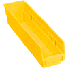 Global Industrial Plastic Nesting Storage Shelf Bin 4-1/8"W x 17-7/8"D x 4"H Yellow - Pkg Qty 12