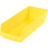 Bac de rangement gigogne en plastique industriel™ Global 6-5/8 « W x 17-7/8 » L x 4 » H Jaune, qté par paquet : 12