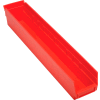 Global Industrial™ Plastic Nesting Storage Shelf Bin 4-1/8"W x 23-5/8"D x 4"H Red - Pkg Qty 12