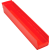 Bac de rangement gigogne en plastique industriel™ Global 4-1/8 « W x 23-5/8 » L x 4"H Rouge - Qté par paquet : 12