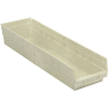 Global Industrial Plastic Nesting Storage Shelf Bin 6-5/8"W x 23-5/8"D x 4"H Beige - Pkg Qty 6