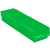 Global Industrial Plastic Nesting Storage Shelf Bin 6-5/8"W x 23-5/8"D x 4"H Green - Pkg Qty 6