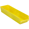 Global Industrial™ Plastic Nesting Storage Shelf Bin 6-5/8"W x 23-5/8"D x 4"H Yellow - Pkg Qty 6