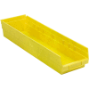 Global Industrial Plastic Nesting Storage Shelf Bin 6-5/8"W x 23-5/8"D x 4"H Yellow - Pkg Qty 6