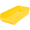 Global Industrial Plastic Nesting Storage Shelf Bin 8-3/8"W x 17-7/8"D x 4"H Yellow - Pkg Qty 12