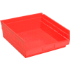 Bac de rangement gigogne en plastique industriel™ Global 11-1/8 « W x 11-5/8 » L x 4"H Rouge - Qté par paquet : 12