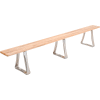 Global Industrial Locker Room Bench, Hardwood With Trapezoid Legs, 120 x 9-1/2 x 17
