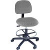 Task Stool - Fabric - Low Back - Pneumatic - Gray