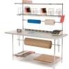 Global Industrial™ Packing Workbench W/Riser & 3 Shelves, Laminate Square Edge, 72"W x 30"D