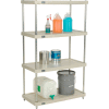 Nexel® Plastic, 4 Tier, Solid Shelving Unit, Poly-Z-Brite® Posts, 36"W x 18"D x 63"H