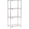 Nexel® Chrome, 4 Tier, Wire Shelving Starter Unit, 24"W x 14"D x 54"H