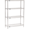 Nexel® 4 Shelf, Chrome Wire Shelving Unit, Starter, 36"W x 14"D x 54"H