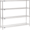 Nexel® 4 Shelf, Chrome Wire Shelving Unit, Starter, 60"W x 14"D x 54"H