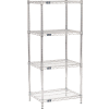 Nexel® Chrome, 4 Tier, Wire Shelving Starter Unit, 30"W x 18"D x 54"H