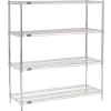 Nexel® 4 Shelf, Chrome Wire Shelving Unit, Starter, 48"W x 18"D x 54"H