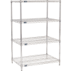 Nexel® 4 Shelf, Chrome Wire Shelving Unit, Starter, 36"W x 24"D x 54"H