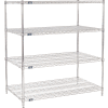 Nexel® Chrome, 4 Tier, Wire Shelving Starter Unit, 48"W x 30"D x 54"H