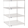 Nexel® Chrome, 4 Tier, Wire Shelving Add-On Unit, 36"W x 36"D x 54"H
