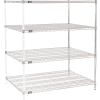 Nexel® Chrome, 4 Tier, Wire Shelving Add-On Unit, 48"W x 36"D x 54"H