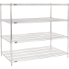 Nexel® 4 Shelf, Chrome Wire Shelving Unit, Starter, 72"W x 36"D x 54"H