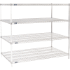 Nexel® Chrome, 4 Tier, Wire Shelving Add-On Unit, 72"W x 36"D x 54"H