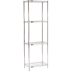 Nexel® 4 Shelf, Chrome Wire Shelving Unit, Starter, 24"W x 14"D x 86"H