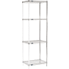 Nexel® Chrome, 4 Tier, Wire Shelving Add-On Unit, 24"W x 18"D x 86"H