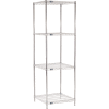 Nexel® Chrome, 4 Tier, Wire Shelving Starter Unit, 24"W x 24"D x 86"H