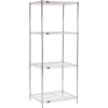 Nexel® Chrome, 4 Tier, Wire Shelving Starter Unit, 30"W x 24"D x 86"H