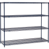 Nexel® 4 Shelf, Nexelon® Blue Wire Shelving Unit, Starter, 72"W x 24"D x 63"H