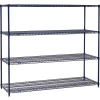 Nexel® 4 Shelf, Nexelon® Blue Wire Shelving Unit, Starter, 72"W x 24"D x 74"H