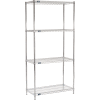 Nexel® 4 Shelf, Chrome Wire Shelving Unit, Starter, 42"W x 18"D x 74"H