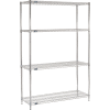 Nexel® 4 Shelf, Chrome Wire Shelving Unit, Starter, 54"W x 18"D x 74"H