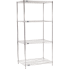 Nexel® Chrome, 4 Tier, Wire Shelving Starter Unit, 36"W x 24"D x 74"H