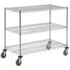 Nexel® Adjustable Chrome Wire Shelf Cart w/3 Shelves, 800 Ib. Capacity, 36"L x 24"W x 40"H