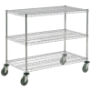 Nexel® Adjustable Chrome Wire Shelf Cart w/3 Shelves, 800 Ib. Capacity, 48"L x 18"W x 40"H