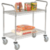 Nexel® Chrome Utility Cart w / 2 étagères et poly casters, 1200 lb. Capacité, 36"L x 18"L x 39"H