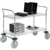 Nexel® Chrome Wire Shelf Instrument Cart w/2 Shelves, 1200 Ib. Capacity, 48"L x 24"W x 44"H