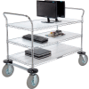 Nexel® Chrome Wire Shelf Instrument Cart w / 3 étagères, 1200 Ib. Capacité, 48 « L x 24 « L x 44 « H