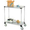 Nexel® Adjustable Solid Galvanized Shelf Cart 36x18 2 Shelves 800 Lb. Cap