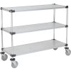Nexel® Adjustable Shelf Cart w/3 Shelves, 800 Ib. Capacity, 48"L x 18"W x 40"H