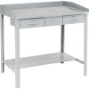 Global Industrial Extra-Wide Shop Desk W/ 2 Drawers, Sloped Surface, 48"W x 30"D, Gray