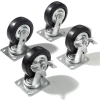 Global Industrial Caster Kit 5" x 1 1/2" (4 Swivel, 2 With Brakes) With Mounting Plate