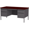 Hirsh Industries® acier Desk - Socle double - 30" D x 60" W - Acajou - Série HL10000