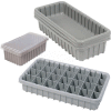 Dandux Dividable Nesting Plastic Box 50P1816070 - 17-3/4"L x 16-3/8"W x 7"H, Gray - Pkg Qty 3