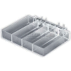 Azar Displays 225544 4-Compartment Tray For Pegboard/Slatwall, 9.375" x 1.5", Acrylic