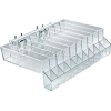 Azar Displays 225555 10-Section Lipstick Tray W/ Tester, Pgbrd/Slat-W 11" x 3", Acrylic
