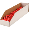 Boîte de bac en carton ondulé à toit ouvert industriel™ Global, 4 po L x 18 po L x 4-1/2 po H, blanc - Qté par paquet : 50
