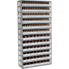 Global Industrial Steel Open Shelving with 144 Corrugated Shelf Bins 13 Shelves - 36x12x73