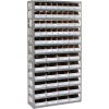 Global Industrial™ Steel Open Shelving with 72 Corrugated Shelf Bins 13 Shelves - 36x12x73